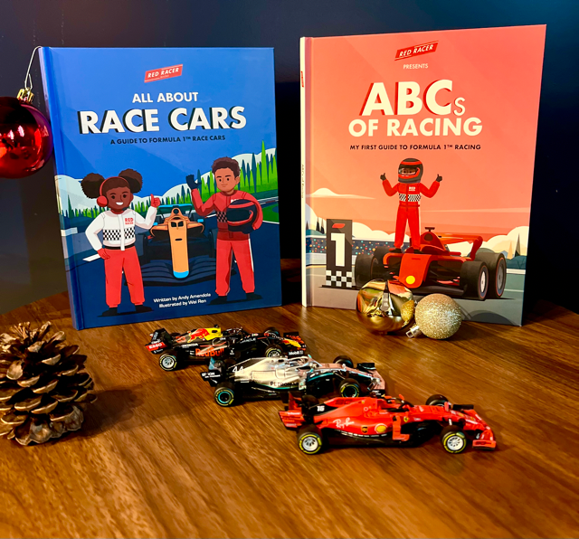 All About Race Cars guide to Formula 1 and Red Racer's ABCs of Racing my first F1 guide - hardcover books for kids on sale black friday cyber monday